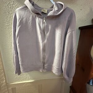 Tahari Light Purple Zip-Up Hoodie